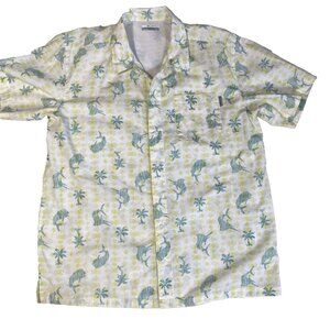 Columbia PFG Mens Medium Camp Vented Fishing Shirt Swordfish Mahi-Mahi